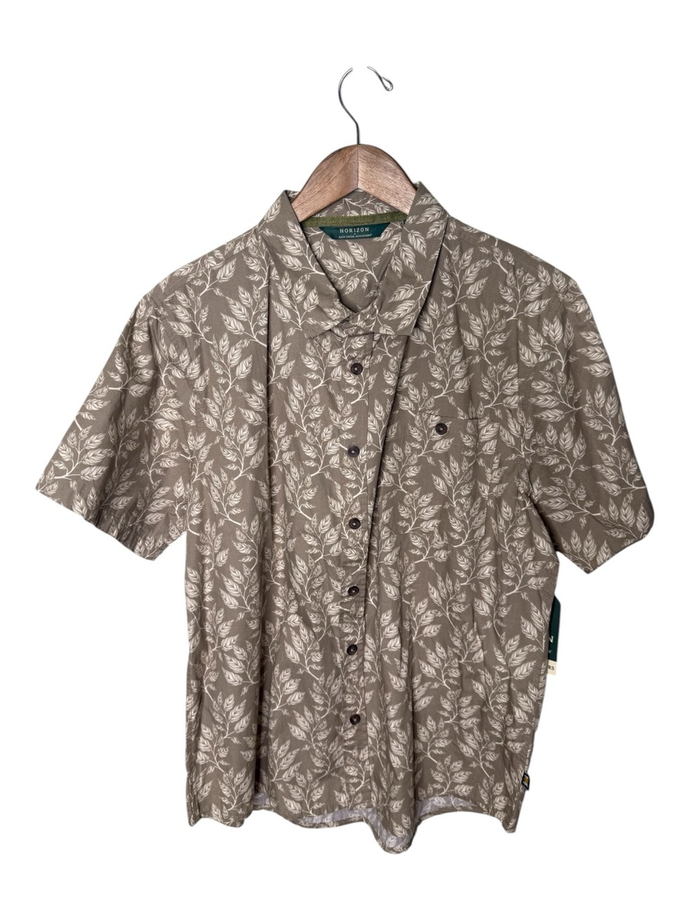 Horizon by Bass Creek Outfitters Mens Large Shirt Leaf Print NWT